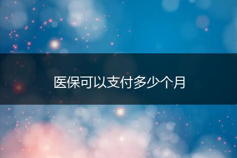 医保可以支付多少个月