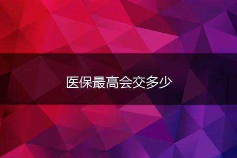 医保最高会交多少