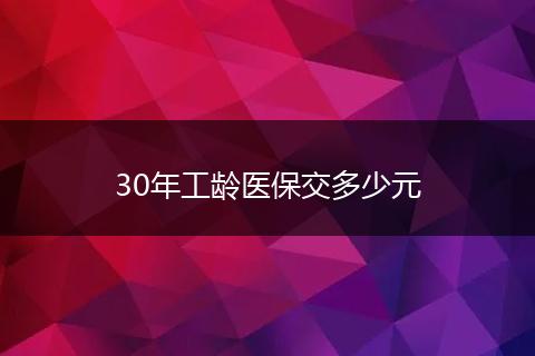 30年工龄医保交多少元