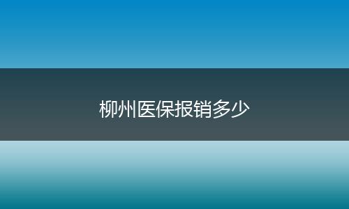 柳州医保报销多少