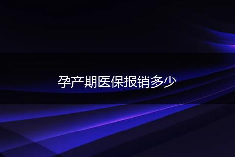 孕产期医保报销多少
