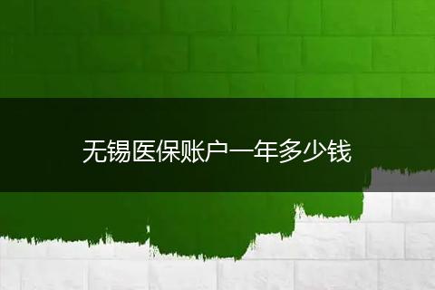 无锡医保账户一年多少钱