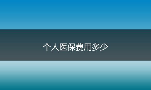 个人医保费用多少