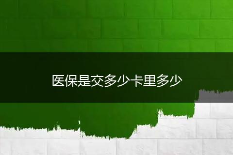 医保是交多少卡里多少