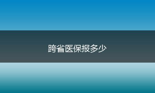 跨省医保报多少