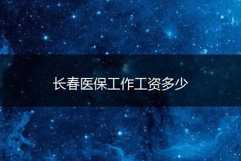 长春医保工作工资多少