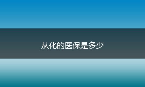 从化的医保是多少