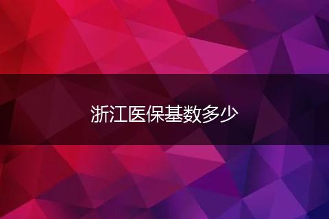 浙江医保基数多少