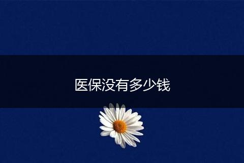 医保没有多少钱