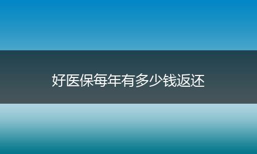 好医保每年有多少钱返还