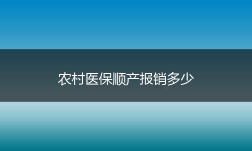 农村医保顺产报销多少