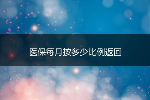 医保每月按多少比例返回