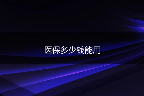 医保多少钱能用