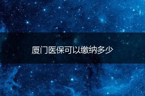 厦门医保可以缴纳多少