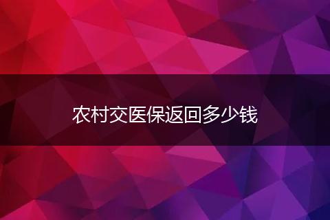 农村交医保返回多少钱