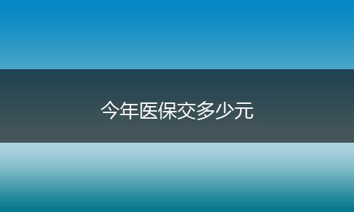 今年医保交多少元