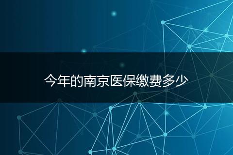 今年的南京医保缴费多少