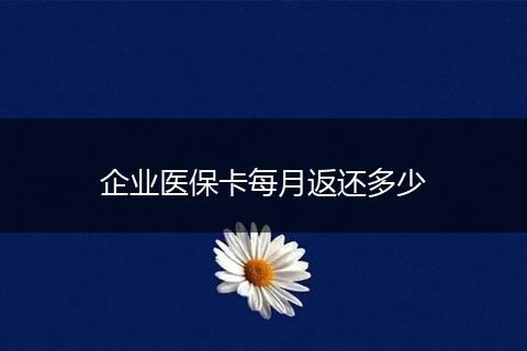 企业医保卡每月返还多少