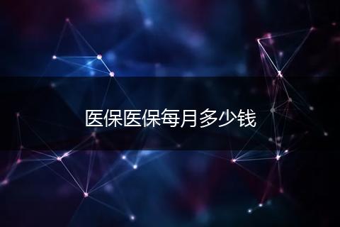 医保医保每月多少钱