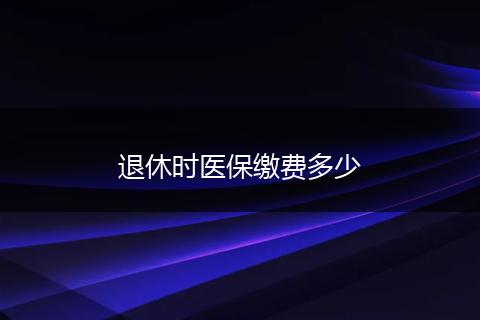 退休时医保缴费多少