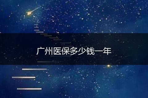 广州医保多少钱一年