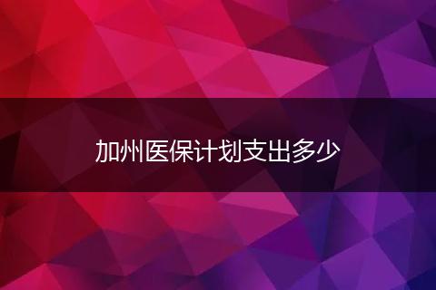 加州医保计划支出多少