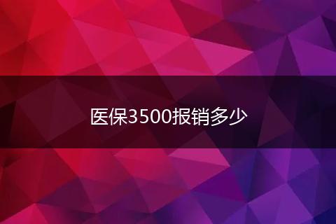 医保3500报销多少