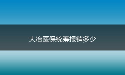大冶医保统筹报销多少