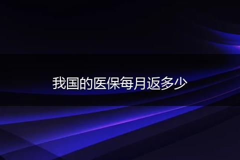 我国的医保每月返多少
