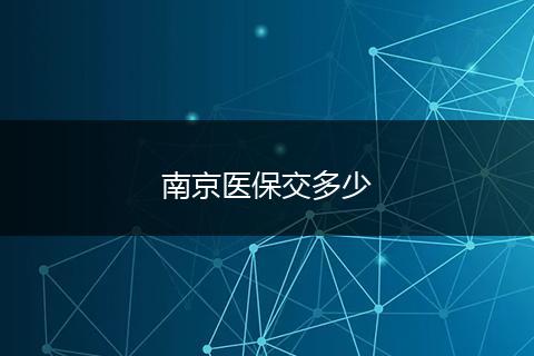 南京医保交多少