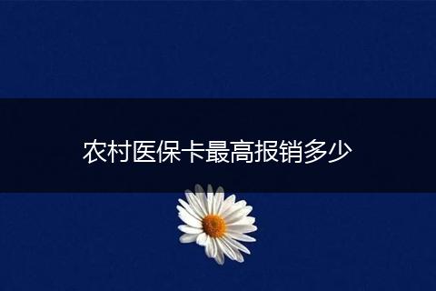 农村医保卡最高报销多少