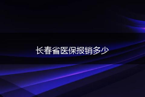 长春省医保报销多少