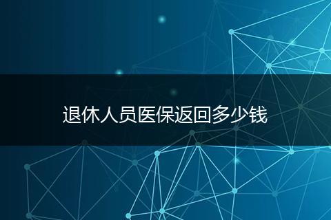 退休人员医保返回多少钱