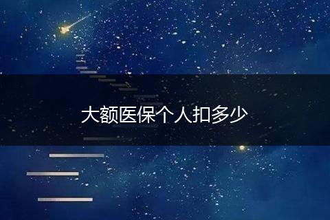 大额医保个人扣多少
