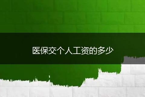 医保交个人工资的多少