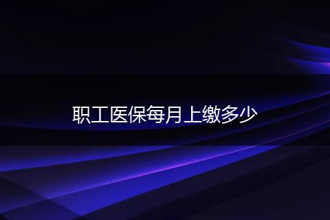 职工医保每月上缴多少