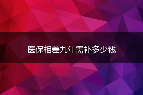 医保相差九年需补多少钱