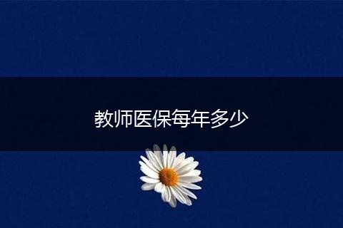 教师医保每年多少