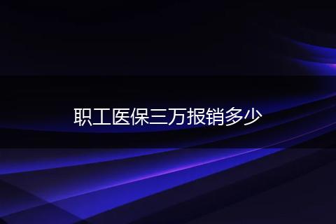 职工医保三万报销多少