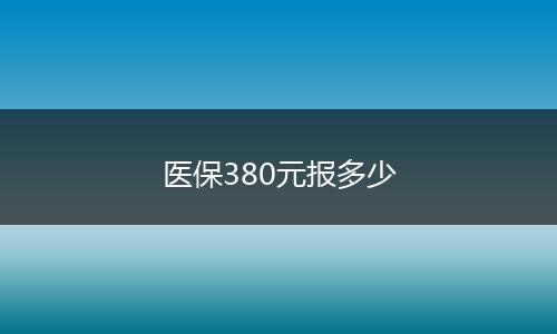 医保380元报多少