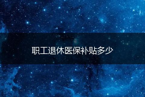 职工退休医保补贴多少
