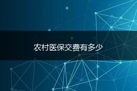 农村医保交费有多少