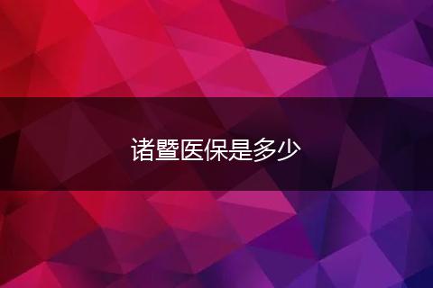 诸暨医保是多少