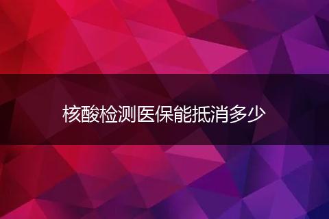 核酸检测医保能抵消多少