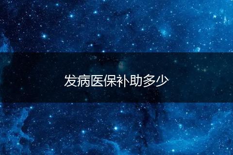 发病医保补助多少