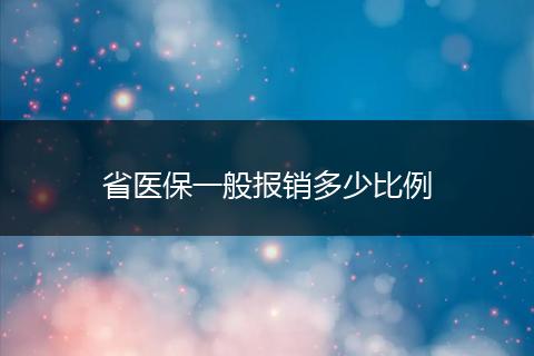 省医保一般报销多少比例