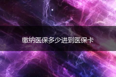 缴纳医保多少进到医保卡