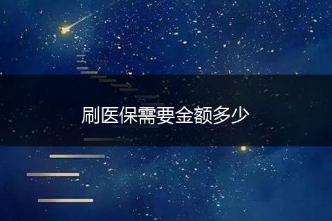 刷医保需要金额多少