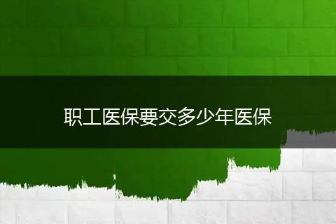 职工医保要交多少年医保