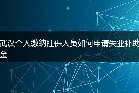 武汉个人缴纳社保人员如何申请失业补助金